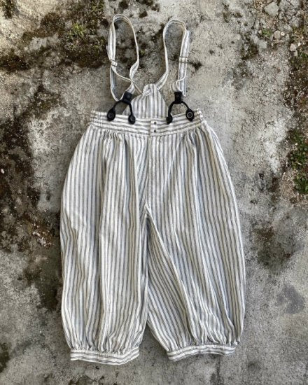 graphzero clown pants striped indigo white ladies free size [LA-PEPT-0403]