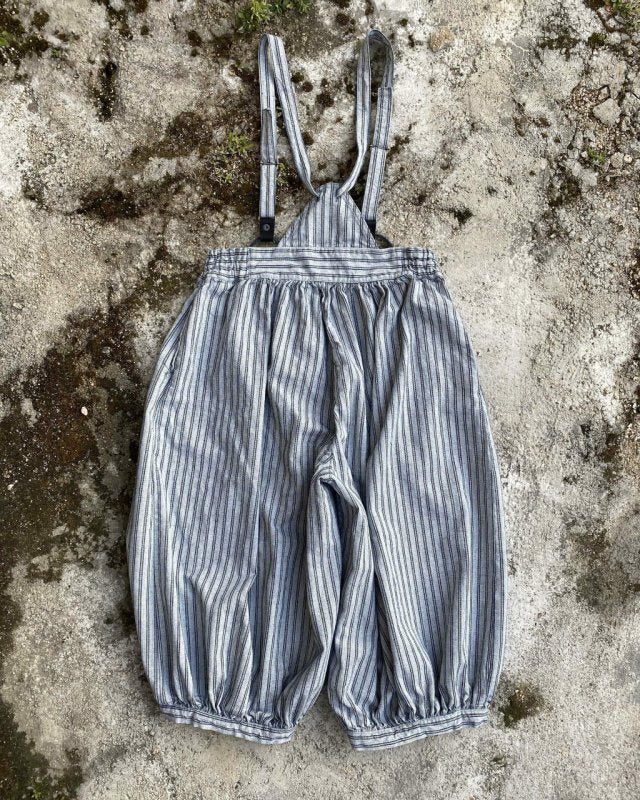 graphzero clown pants striped indigo white ladies free size [LA-PEPT-0403]