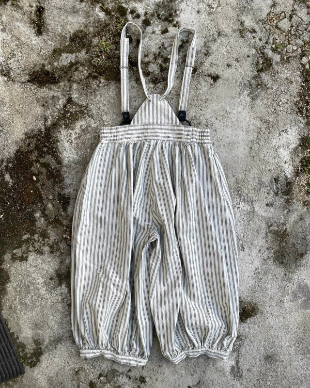 graphzero clown pants striped indigo white ladies free size [LA-PEPT-0403]