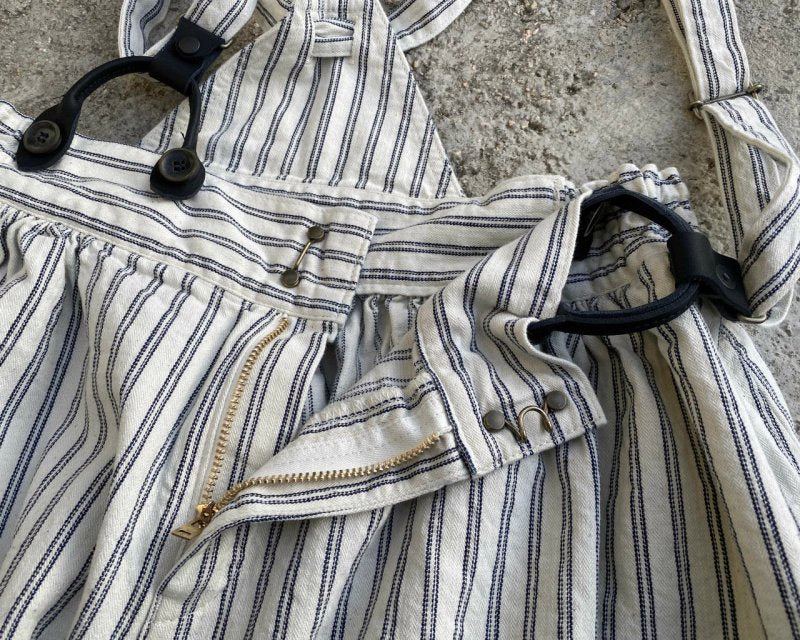 graphzero clown pants striped indigo white ladies free size [LA-PEPT-0403]