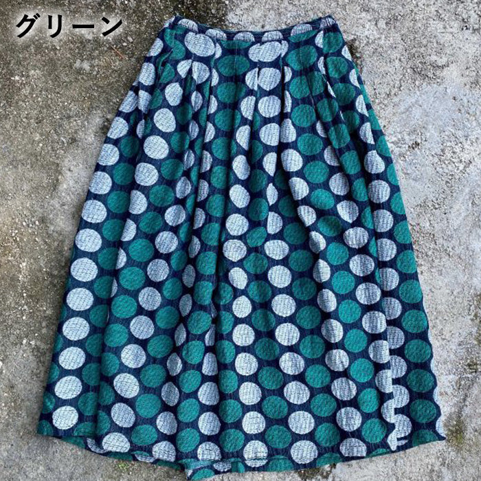 【4色】graphzero（グラフゼロ）プリーツスカート 水玉柄 S M L [La-PLSK-0412]