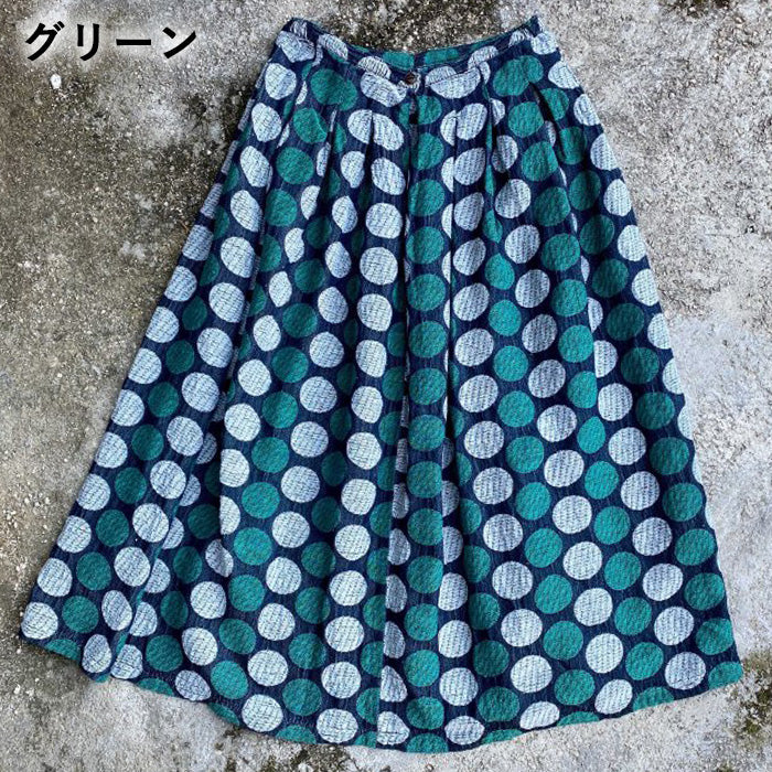 【4色】graphzero（グラフゼロ）プリーツスカート 水玉柄 S M L [La-PLSK-0412]