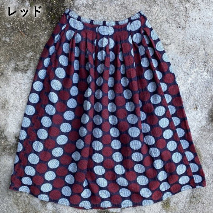【4色】graphzero（グラフゼロ）プリーツスカート 水玉柄 S M L [La-PLSK-0412]