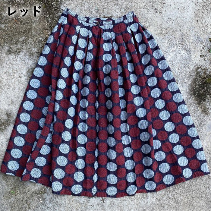 【4色】graphzero（グラフゼロ）プリーツスカート 水玉柄 S M L [La-PLSK-0412]