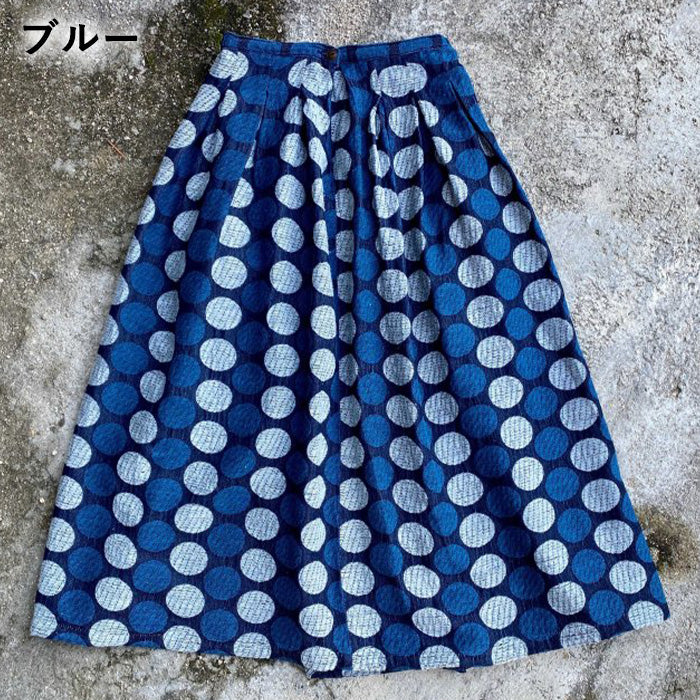 【4色】graphzero（グラフゼロ）プリーツスカート 水玉柄 S M L [La-PLSK-0412]