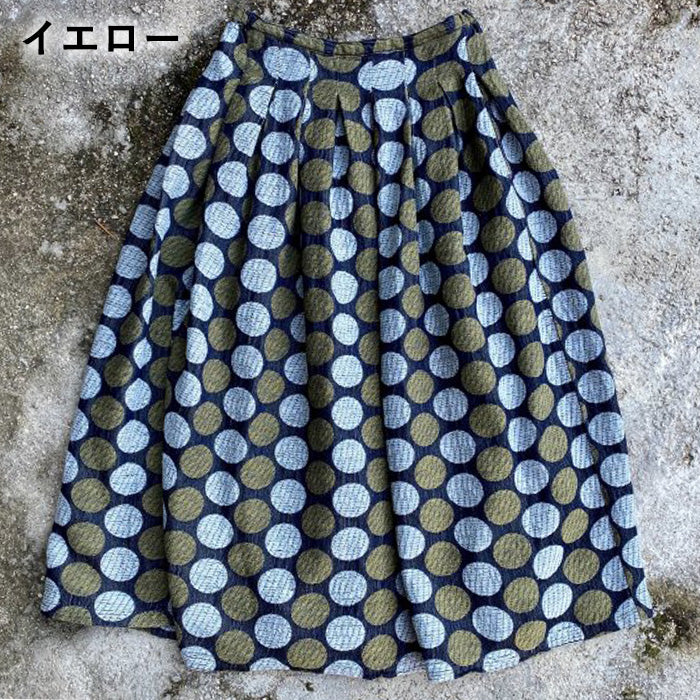 【4色】graphzero（グラフゼロ）プリーツスカート 水玉柄 S M L [La-PLSK-0412]