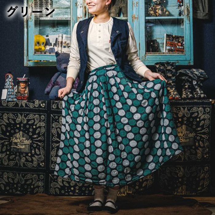 【4色】graphzero（グラフゼロ）プリーツスカート 水玉柄 S M L [La-PLSK-0412]