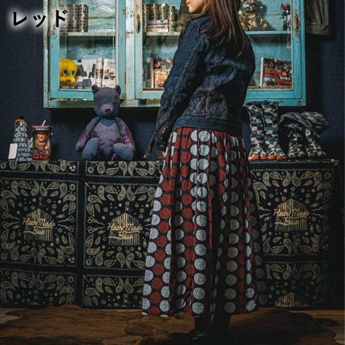 【4色】graphzero（グラフゼロ）プリーツスカート 水玉柄 S M L [La-PLSK-0412]