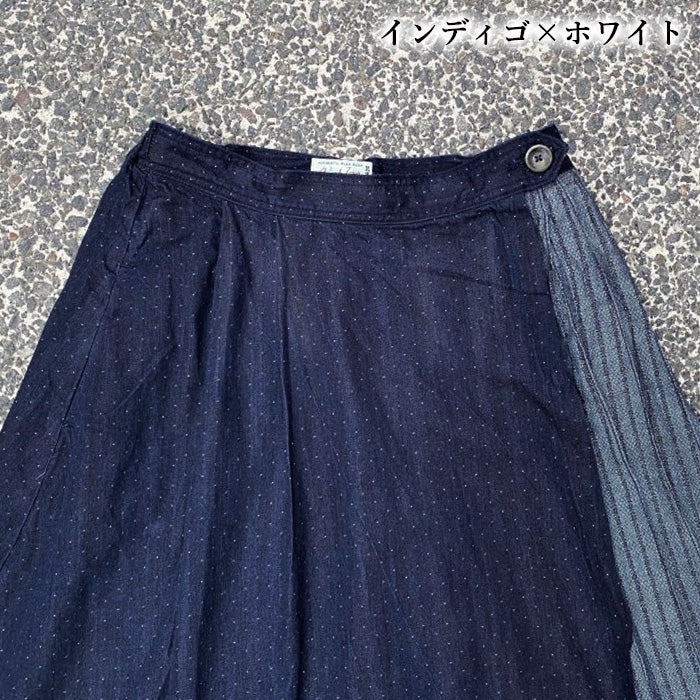 【2色】graphzero（グラフゼロ）プリーツラップスカート ドット柄 S M L [La-PLWSK-0503]