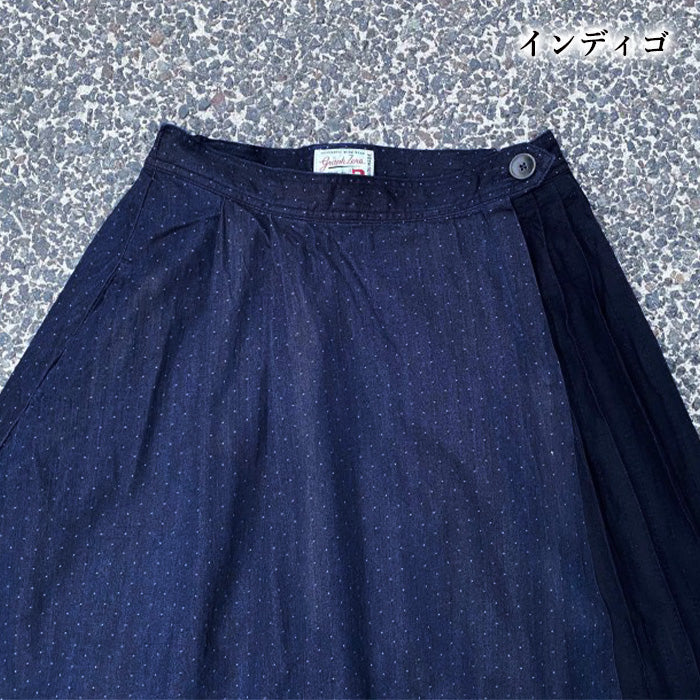 【2色】graphzero（グラフゼロ）プリーツラップスカート ドット柄 S M L [La-PLWSK-0503]