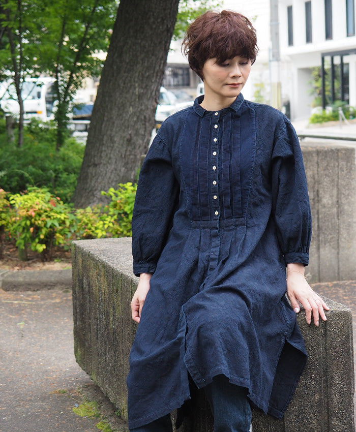 graphzero(グラフゼロ) プリーテッドワンピース インディゴ ペイズリー フリーサイズ [La-PTOP-0311] 岡山 倉敷 児島 ジーンズ デニム ブランド