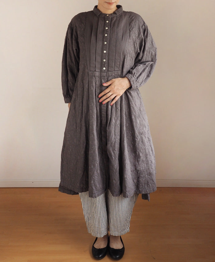 graphzero(グラフゼロ) プリーテッドワンピース チャコール ペイズリー フリーサイズ [La-PTOP-0404-CH] 岡山 倉敷 児島 ジーンズ デニム ブランド