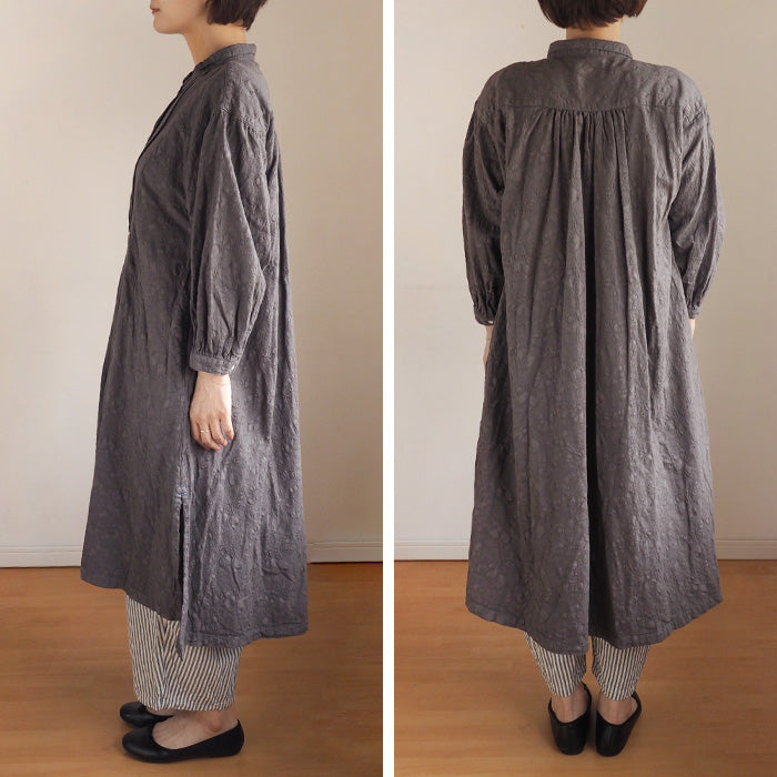 graphzero pleated dress charcoal paisley free size [La-PTOP-0404-CH] Okayama Kurashiki Kojima jeans denim brand 