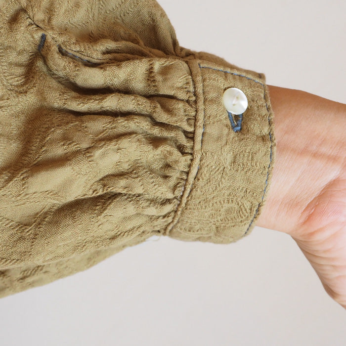 graphzero(グラフゼロ) プリーテッドワンピース カーキ ペイズリー フリーサイズ [La-PTOP-0404-KH] 岡山 倉敷 児島 ジーンズ デニム ブランド