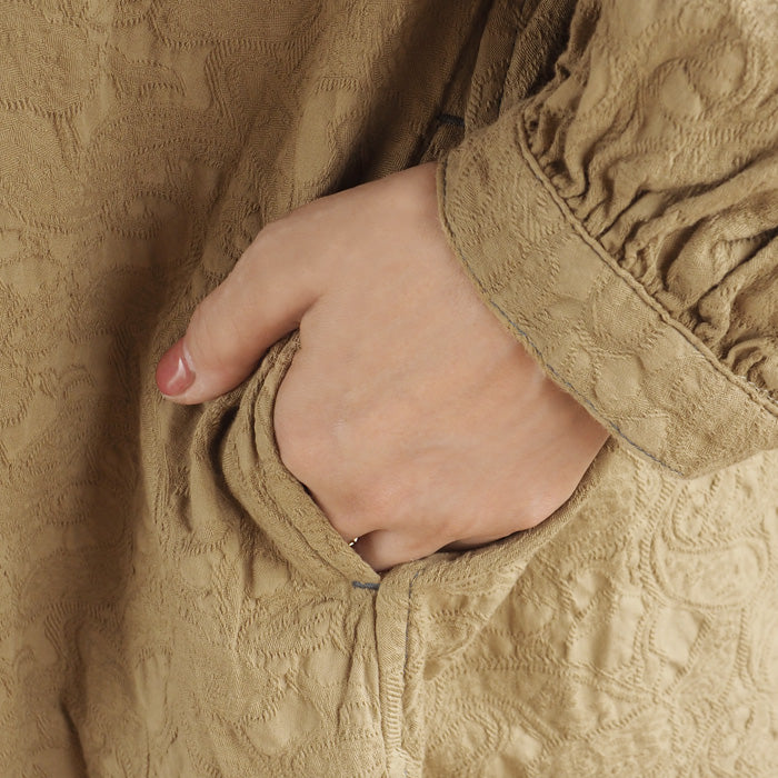 graphzero(グラフゼロ) プリーテッドワンピース カーキ ペイズリー フリーサイズ [La-PTOP-0404-KH] 岡山 倉敷 児島 ジーンズ デニム ブランド