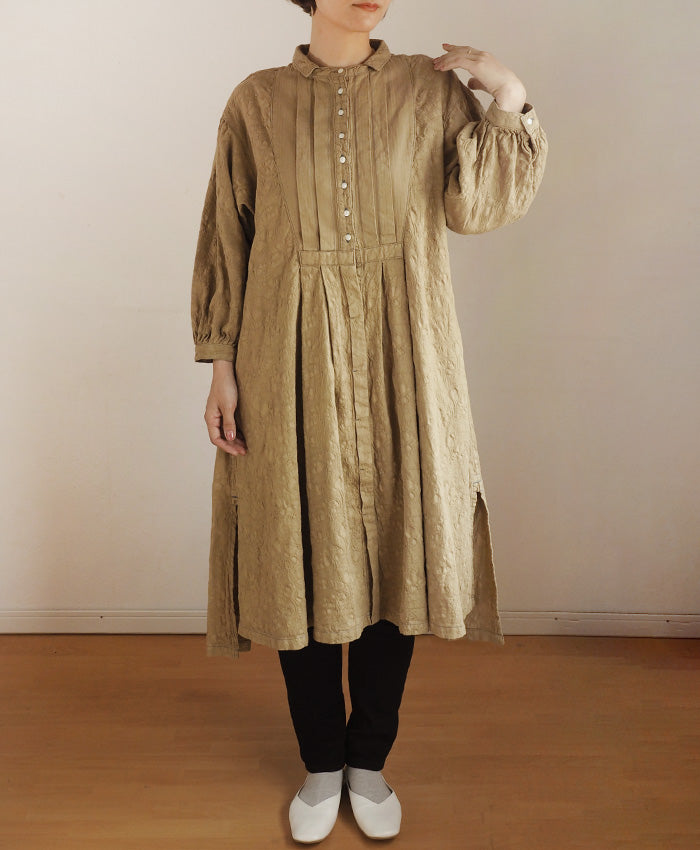 graphzero(グラフゼロ) プリーテッドワンピース カーキ ペイズリー フリーサイズ [La-PTOP-0404-KH] 岡山 倉敷 児島 ジーンズ デニム ブランド