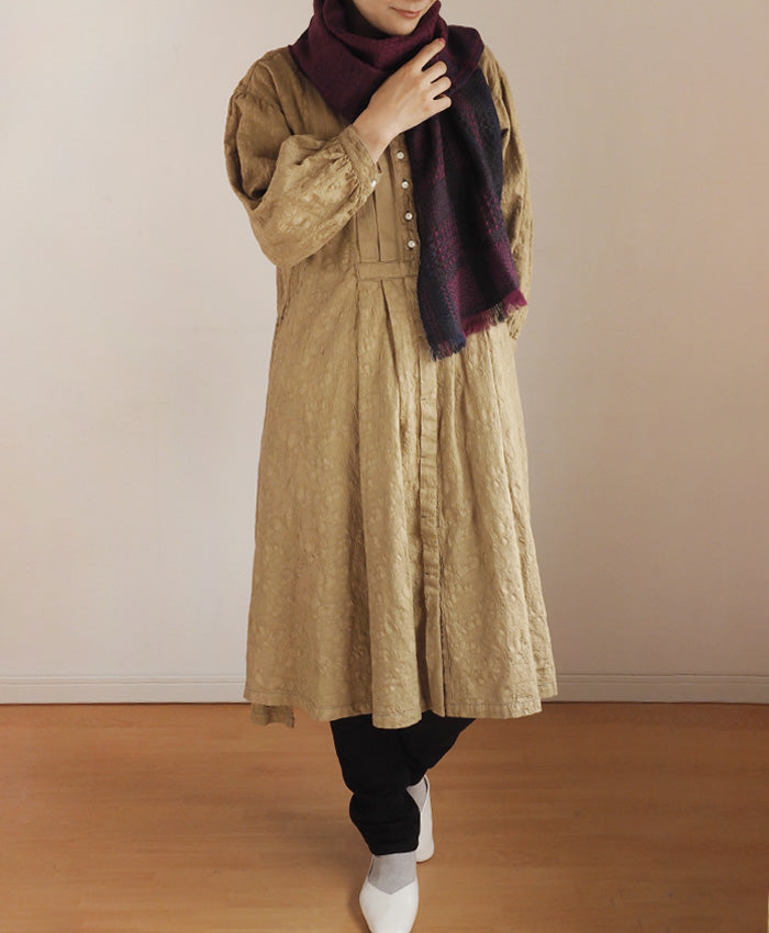 graphzero(グラフゼロ) プリーテッドワンピース カーキ ペイズリー フリーサイズ [La-PTOP-0404-KH] 岡山 倉敷 児島 ジーンズ デニム ブランド