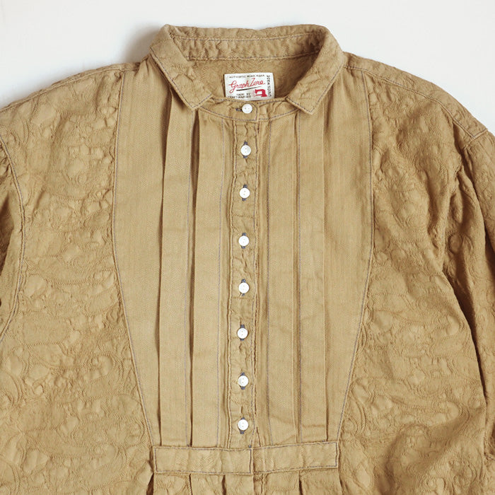 graphzero(グラフゼロ) プリーテッドワンピース カーキ ペイズリー フリーサイズ [La-PTOP-0404-KH] 岡山 倉敷 児島 ジーンズ デニム ブランド