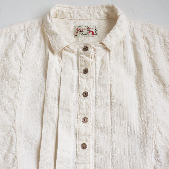 graphzero pleated dress white paisley free size [La-PTOP-0406] Okayama Kurashiki Kojima jeans denim brand 