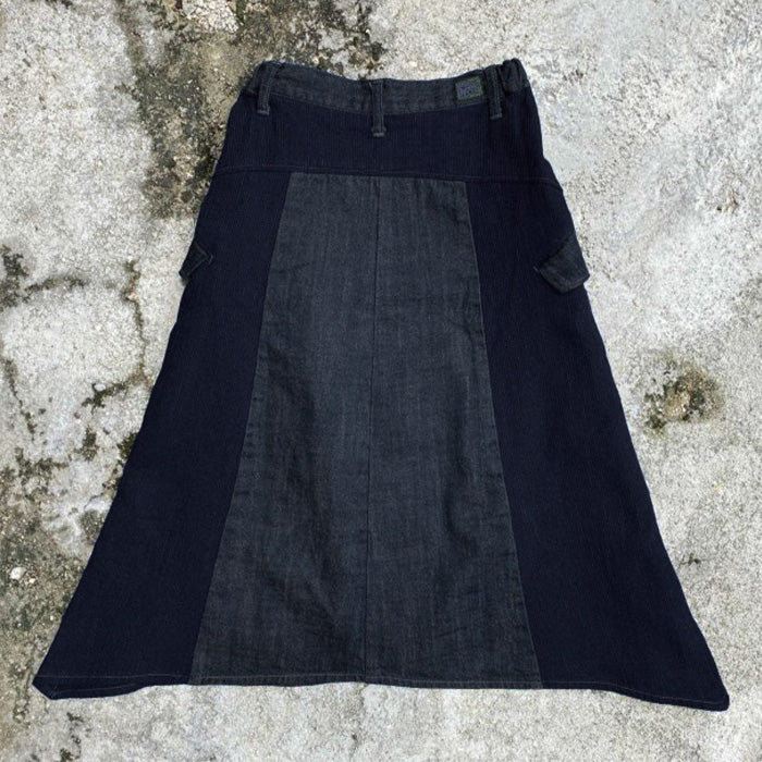 graphzero Switching Flare Skirt Indigo [La-SFSK-0408]