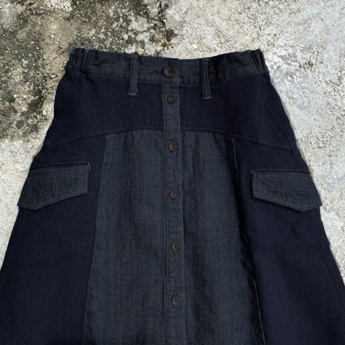 graphzero Switching Flare Skirt Indigo [La-SFSK-0408]