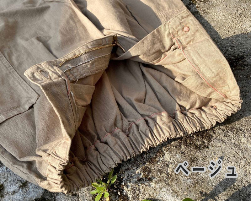 graphzero(グラフゼロ) タックギャザーパンツ 赤耳セルビッチツイル カーキ ベージュ ホワイト メンズ レディース 男女兼用 [La-TGPT-0403]