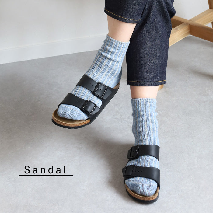 hasegawa（ハセガワ）長谷川商店 シルク リネン リブソックス レディース  [LE0473A] ロークルー丈