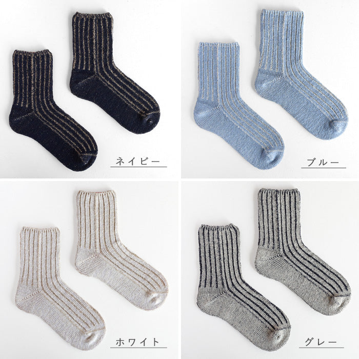 hasegawa Hasegawa Shoten Silk Linen Ribbed Socks Women's [LE0473A] Low Crew Length