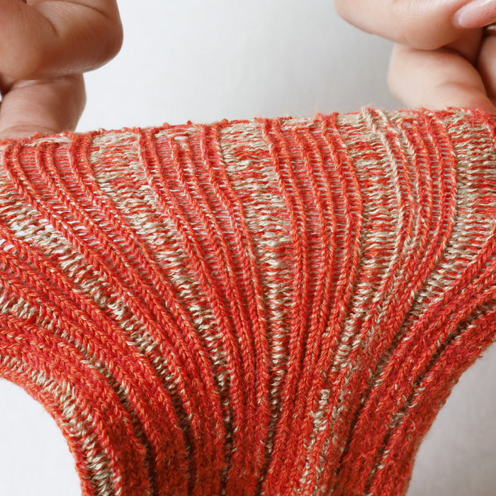 hasegawa（ハセガワ）長谷川商店 シルク リネン リブソックス レディース  [LE0473A] ロークルー丈