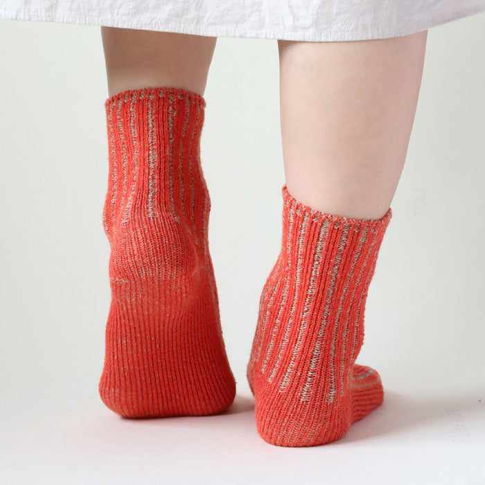 hasegawa（ハセガワ）長谷川商店 シルク リネン リブソックス レディース  [LE0473A] ロークルー丈