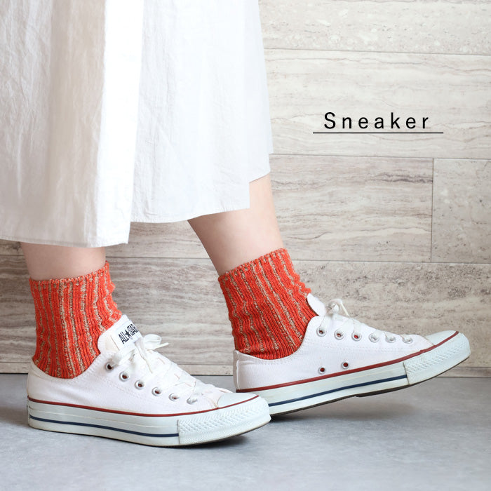 hasegawa（ハセガワ）長谷川商店 シルク リネン リブソックス レディース  [LE0473A] ロークルー丈