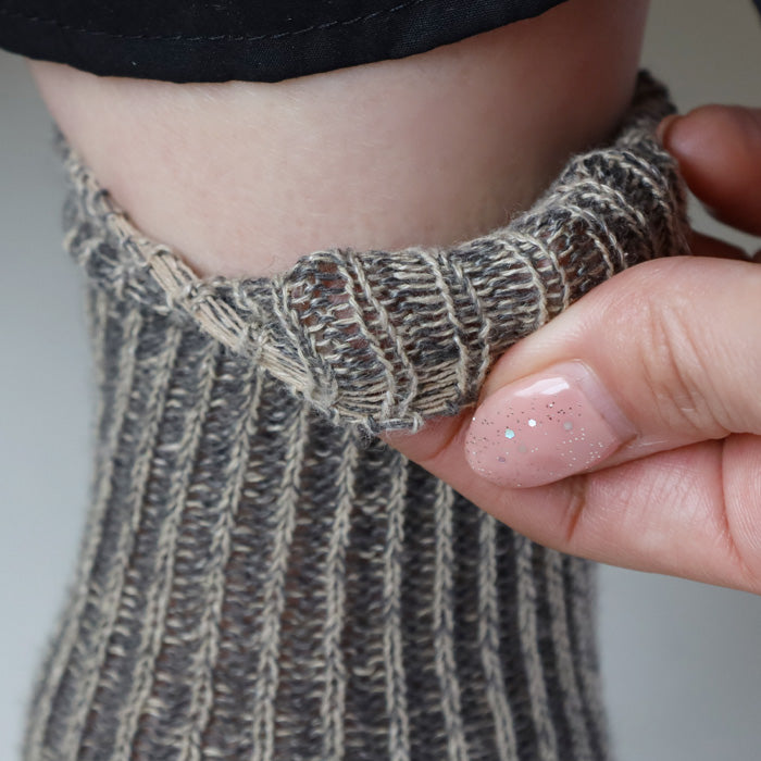 hasegawa Hasegawa Shoten Silk Linen Relax Ribbed Socks Ladies [LE0816] Crew Length