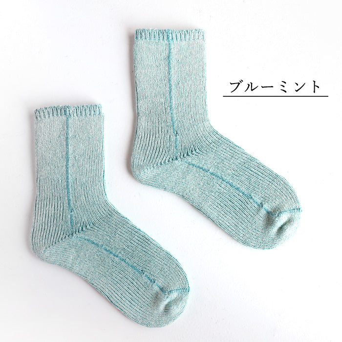 hasegawa Hasegawa Shoten Inner Silk Breathing Socks Women's [LE1316-LE] Crew Length Silk Cotton 22cm-25cm 