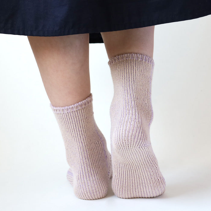hasegawa Hasegawa Shoten Inner Silk Breathing Socks Women's [LE1316-LE] Crew Length Silk Cotton 22cm-25cm 