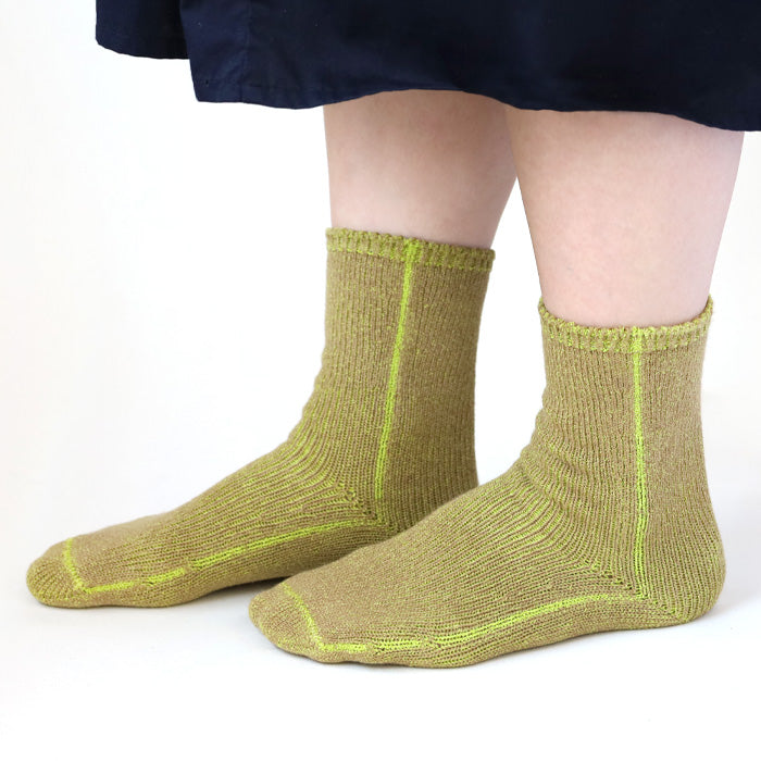 hasegawa（ハセガワ）長谷川商店 内側シルクの呼吸する靴下 男女兼用サイズ [LE1316-UNI] クルー丈 絹 綿 約22cm～28cm