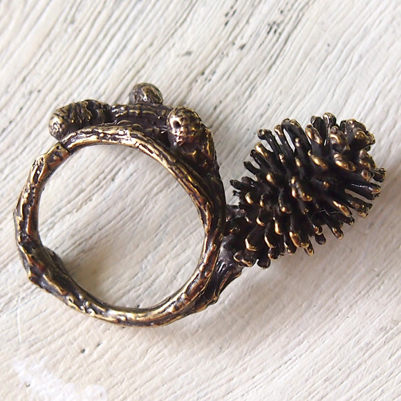 Lano Pinecone Ring Antique Brass [LN-1099] 