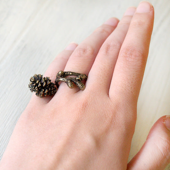 Lano Pinecone Ring Antique Brass [LN-1099] 
