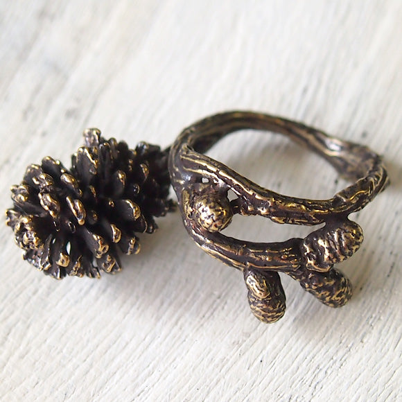 Lano Pinecone Ring Antique Brass [LN-1099] 