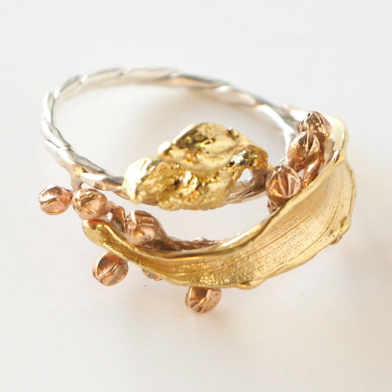 Lano（ラノ） 手作りアクセサリー 銅×真鍮×シルバー ボヌール リング [LN-1234]