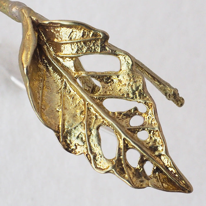 Lano Leaf Hook Earrings Brass Set of 2 [LN-2028] Accessory Artist Tomoaki Hirano Handmade Accessories Antique Style 