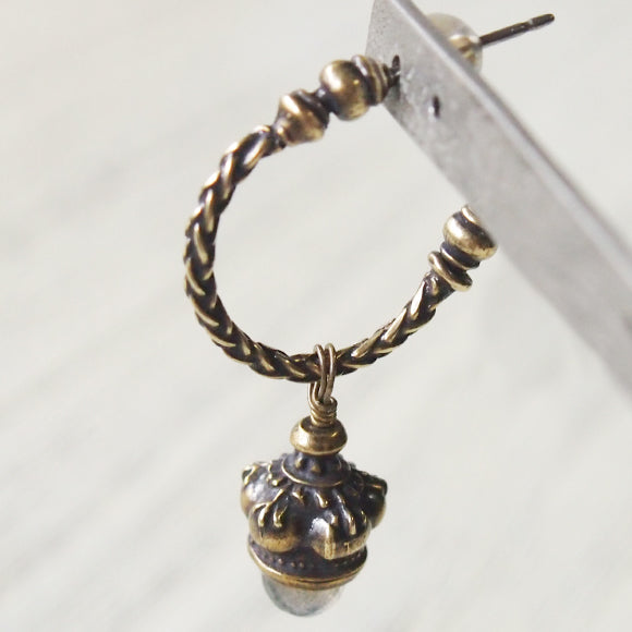 Lano Labradorite x antique brass goblet earrings set of 2 [LN-2121] 