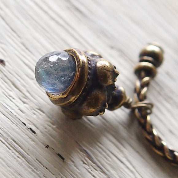 Lano Labradorite x antique brass goblet earrings set of 2 [LN-2121] 