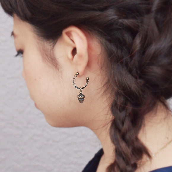 Lano Labradorite x antique brass goblet earrings set of 2 [LN-2121] 