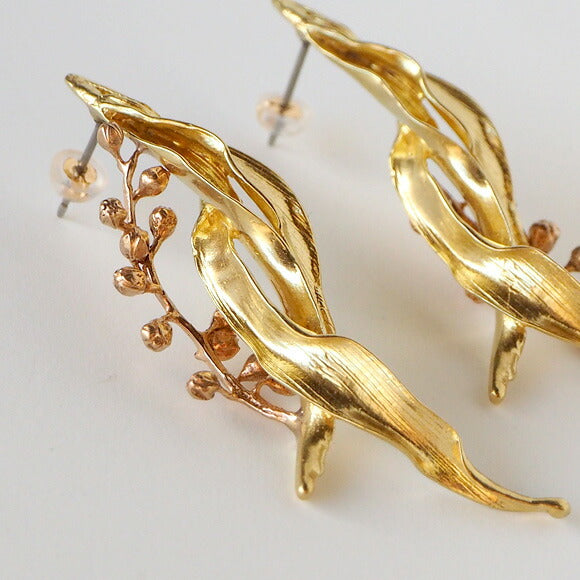 Lano（ラノ） 手作りアクセサリー 銅×真鍮 ボヌール ピアス 2個セット [LN-2175]