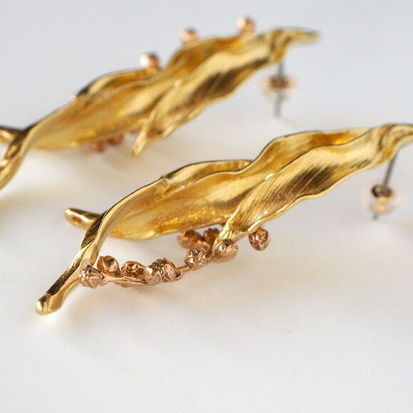 Lano（ラノ） 手作りアクセサリー 銅×真鍮 ボヌール ピアス 2個セット [LN-2175]