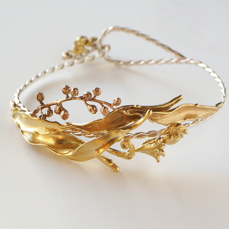 Lano（ラノ） 手作りアクセサリー 銅×真鍮×シルバー ボヌール バングル [LN-3121]