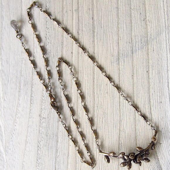 Lano Bud Necklace Labradorite x Antique Brass [LN-4135] 