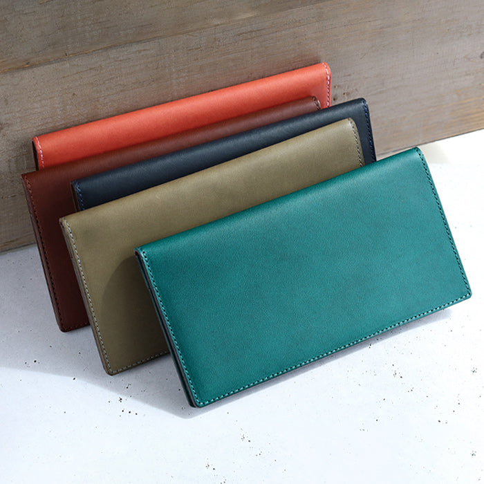 [Choose from 5 colors] TSUKIKUSA thin long billfold long wallet without coin purse [Ayame] [LW-2] 