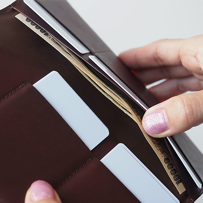 [Choose from 5 colors] TSUKIKUSA thin long billfold long wallet without coin purse [Ayame] [LW-2] 