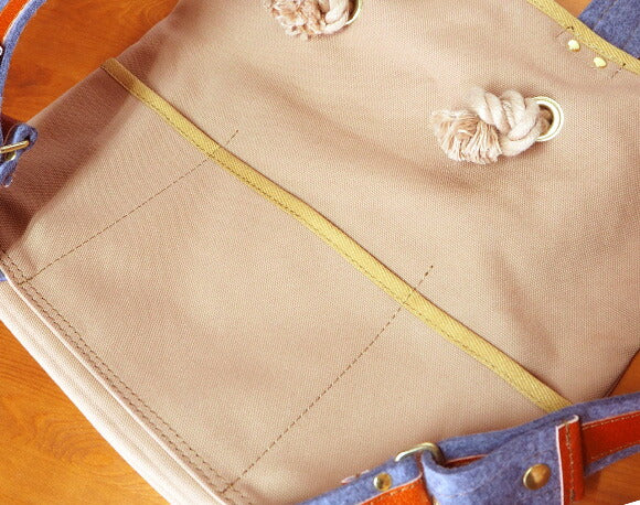 [Can also be used as a tote bag] MOUNTAIN DA CHERRY Kurashiki Canvas No. 4 Canvas 2WAY Rucksack Beige [MDC-MR-BE] 